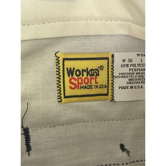 Work N Sport men's size 36 pants cotton blend permanently prest made in the U.S. - Picture 14 of 16